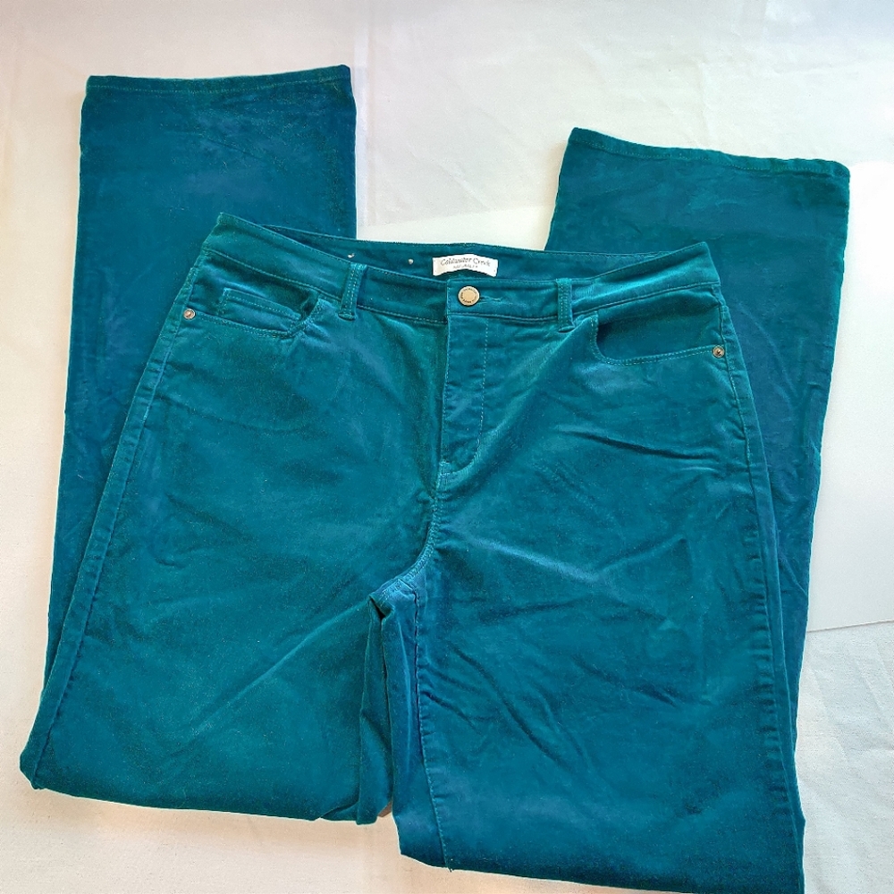 Coldwater Creek Corduroy Green Pants 10